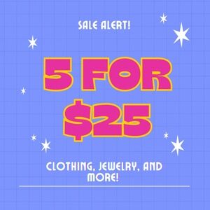 🎀 5 items for $25 Closet Sale!!
